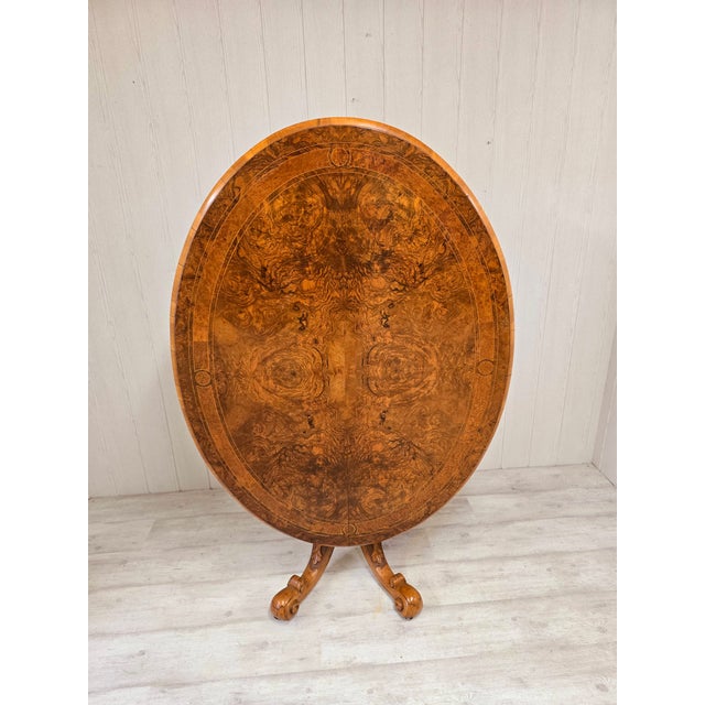 Napeleon III Pedestal Table in Burr Walnut For Sale - Image 3 of 13