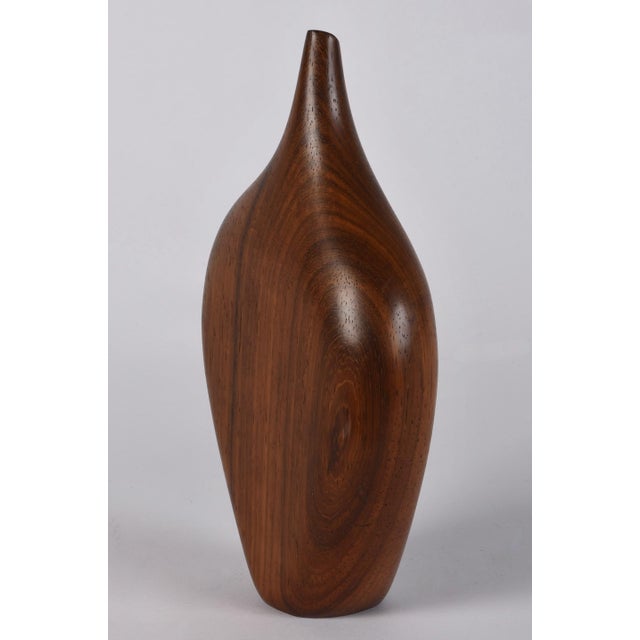 Brown Mid Century Modern Modernist Studio Turned Wood Weed Pot Vase For Sale - Image 8 of 11