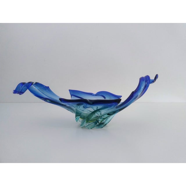 Blue Mid-Century Murano Glass Bowl, Italy, 1960s For Sale - Image 8 of 13