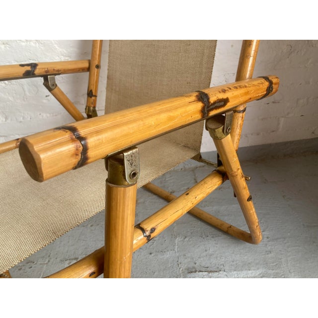 1960s Vintage Italian Wicker Armchair, 1960s For Sale - Image 5 of 9