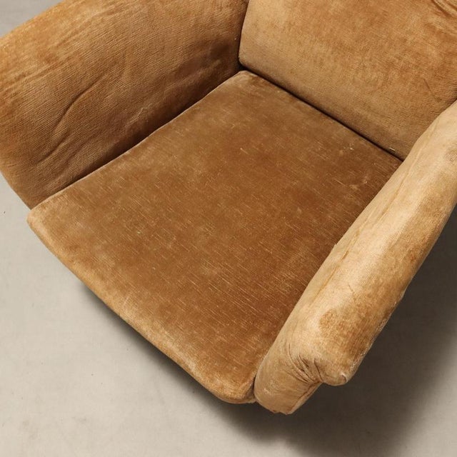 Vintage Italian Velvet Bergère Lounge Chairs, 1950s, Set of 2 For Sale - Image 9 of 11
