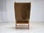 Scandinavian Wingback in Corduroy and Carved Oak, 1970s For Sale - Image 9 of 18