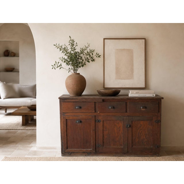 Farmhouse Antique European Farmhouse Wood Cupboard Cabinet Sideboard For Sale - Image 3 of 14