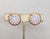 Mid-Century Modern Vintage 1960s Signed Hobe Round Goldtone Iridescent Rhinestone Clip Earrings-2 Pieces For Sale - Image 3 of 7