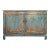 Distressed Rustic Teal Blue 2 Doors Credenza Sideboard Console Cabinet For Sale