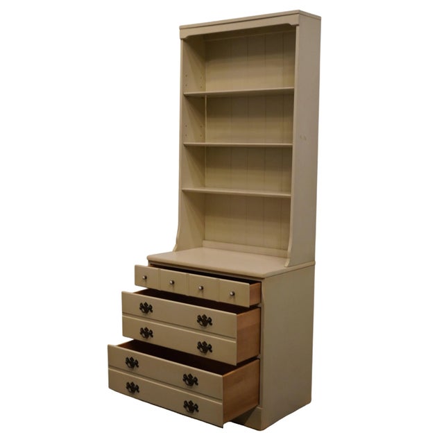 Ethan Allen Heirloom Custom Room Plan Crp 30" Off White Painted Chest W. Bookcase Top 14-4510p / 14-4019 For Sale In Kansas City - Image 6 of 13