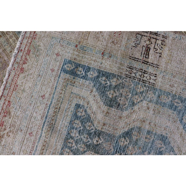 Persian Hand Knotted Hamadan Wool Runner With Geometric Design Unique Design 3'3 X 9'10 For Sale - Image 12 of 12