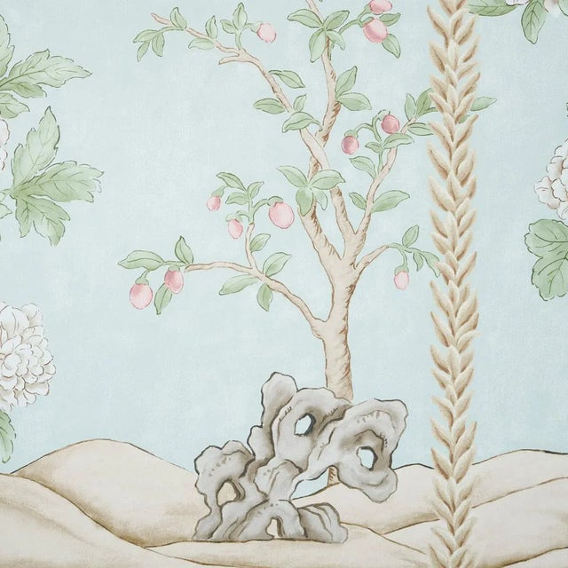 Not Yet Made - Made To Order Schumacher Victoria Panel Set in Mineral - 2 Panels For Sale - Image 5 of 5