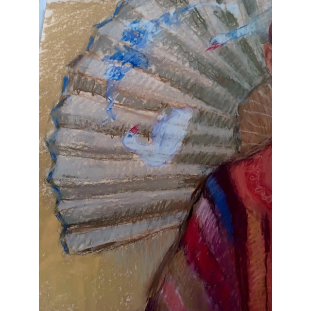 Expressionist Pastel Drawing by Marcia Bouton 1970's For Sale - Image 4 of 4