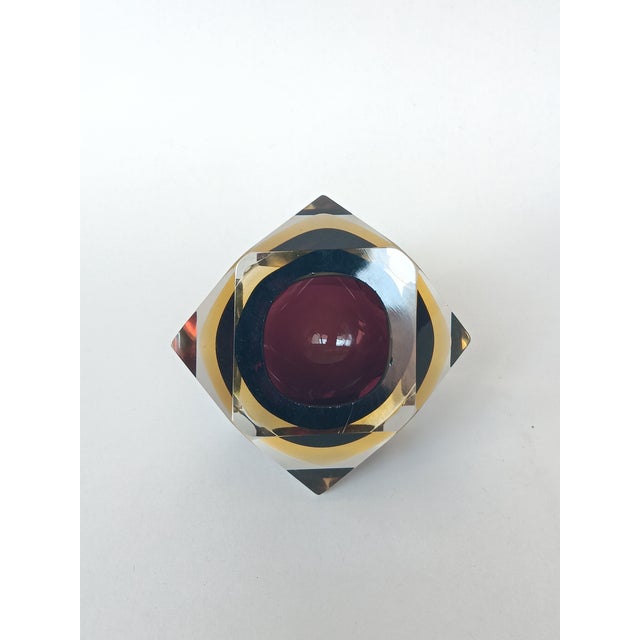 Faceted Sommerso Murano Glass Bowl For Sale - Image 5 of 9