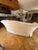 1990s Baker Hollywood Regency Suite C1990: Tufted Chesterfield Sofa, Tufted Barrel Club Chair, Rolled-Arm Club Chair For Sale - Image 5 of 16