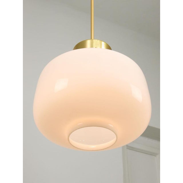 Mid-Century Opaline Pendant Lamps, 1960s, Set of 2 For Sale - Image 4 of 13