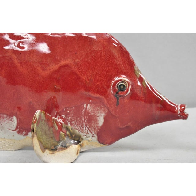 Vintage Mid Century Modern Ceramic Pottery Red Fish by Harry Guthrie Phillips For Sale - Image 4 of 14