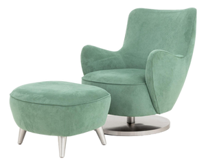 Vladimir Kagan Barrel Swivel Chair and Ottoman
