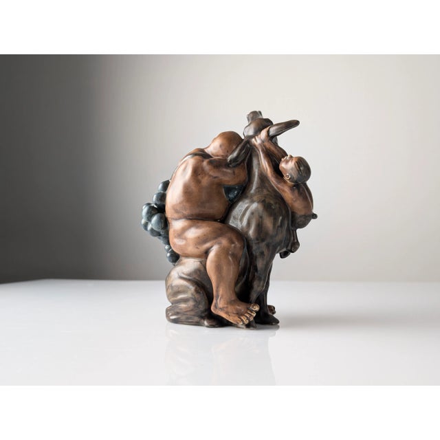 Modern Sculpture of Bacchus and Satyr on Donkey by Kai Nielsen for Bing & Grøndahl, 1912 For Sale - Image 3 of 9