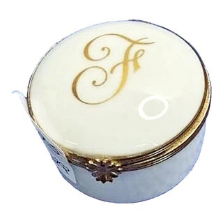 1960s Limoges Porcelain Trinket Box For Sale