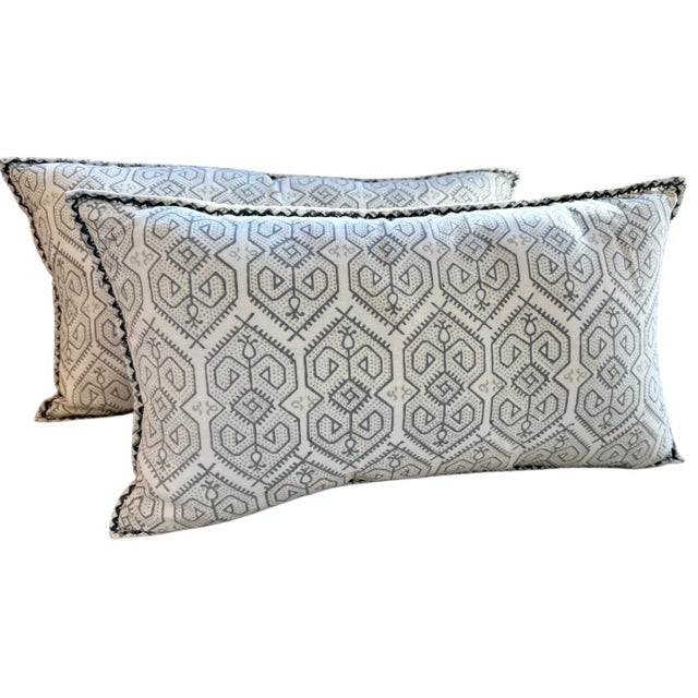 Serena & Lily Pair of Serena & Lily “Jamesport” Fog Pillows For Sale - Image 4 of 12