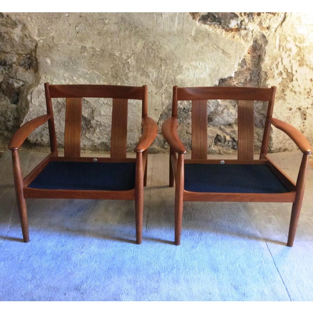 Grete Jalk Set of Armchairs by Grete Jalk for France & Son, 1960s For Sale - Image 4 of 10