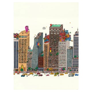 Guillaume Cornet, Rooftop Favelas, Ink on Paper, 2020 For Sale