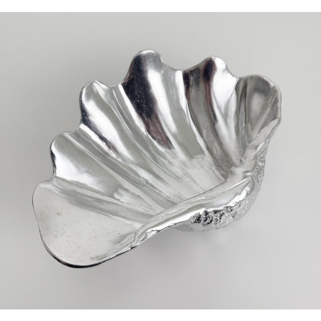 1970s 1976 Arthur Court Aluminum Clam Shell Bowl For Sale - Image 5 of 10