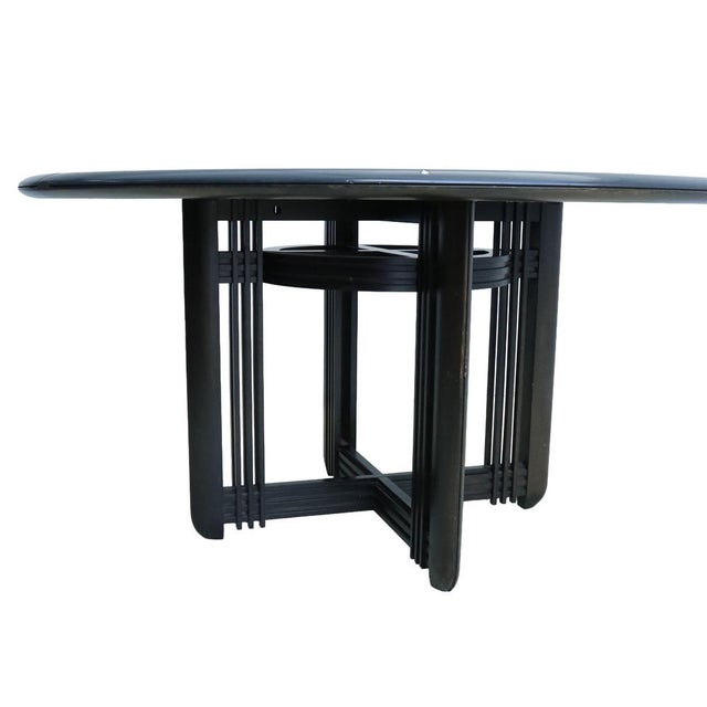 Wood Giorgetti Round Dining Table by Umberto Asnago, 1980 For Sale - Image 7 of 14