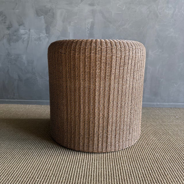 Textile Outdoor Woven Rope Dining Chairs With Seat Cushions For Sale - Image 7 of 10