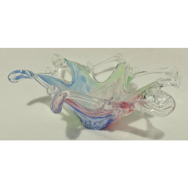 Vintage Multi-Colored Murano Italian Art Glass Bowl For Sale In West Palm - Image 6 of 12