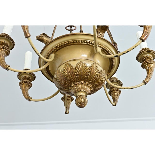 19th Century French Carved and Painted Chandelier For Sale - Image 11 of 16