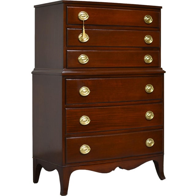 Mid Century Federal Style Mahogany Highboy Chest of Drawers For Sale - Image 11 of 11