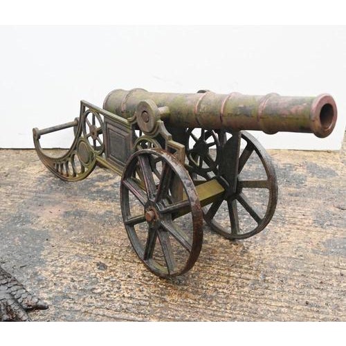 Vintage English Cast Iron Garden Cannon For Sale - Image 6 of 10