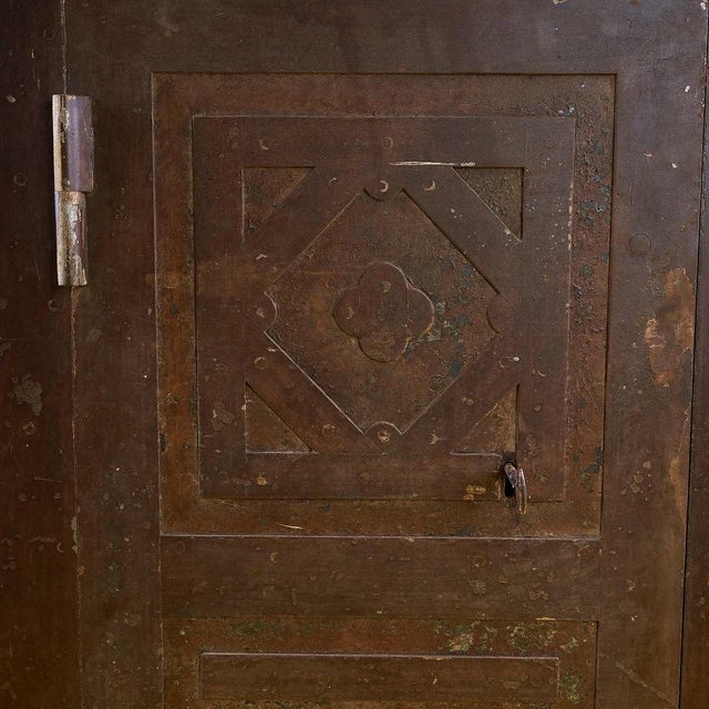Wooden and Iron Safe Cabinet For Sale - Image 11 of 17