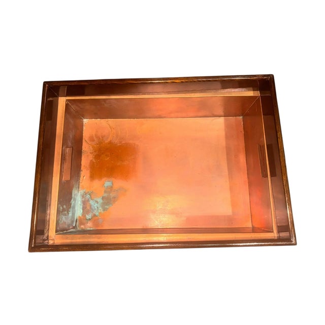 Brown Antique Burled Wood Copper Lined Japanese Hibachi Cabinet For Sale - Image 8 of 11
