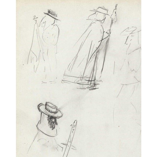 Grace Spongberg (American, 1906-1992) Yaqui figure studies, oil pastel on paper, estate stamp on reverse. Grace Spongberg...
