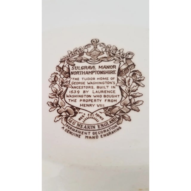 1980s Vintage J&g Meakin " Sulgrave Manor" Porcelain Plate & Vintage "The Hunter" Porcelain Plate by Myott - a Pair For Sale - Image 4 of 8