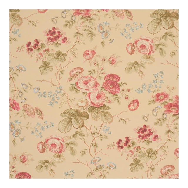 Sample - Schumacher Salisbury Wallcovering in Butter For Sale