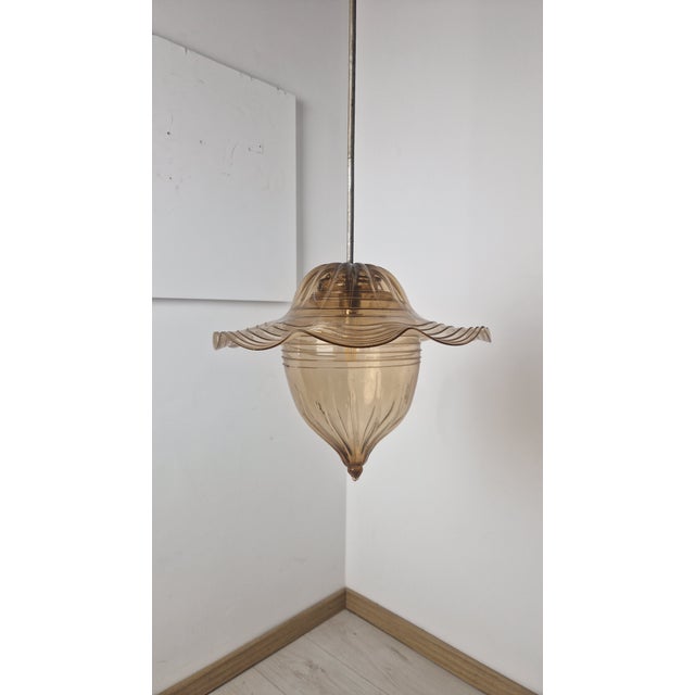 Honey Glass Chandelier by Vittorio Zecchin for Venini Murano, 1940s For Sale - Image 6 of 12