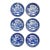 Antique Blue & White Willow Butter Pat Plates- Set of 6 For Sale