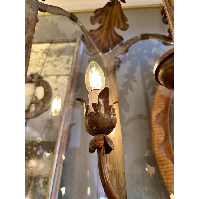 Large Bronze Finished Toleware Lantern, 1960s For Sale - Image 6 of 18