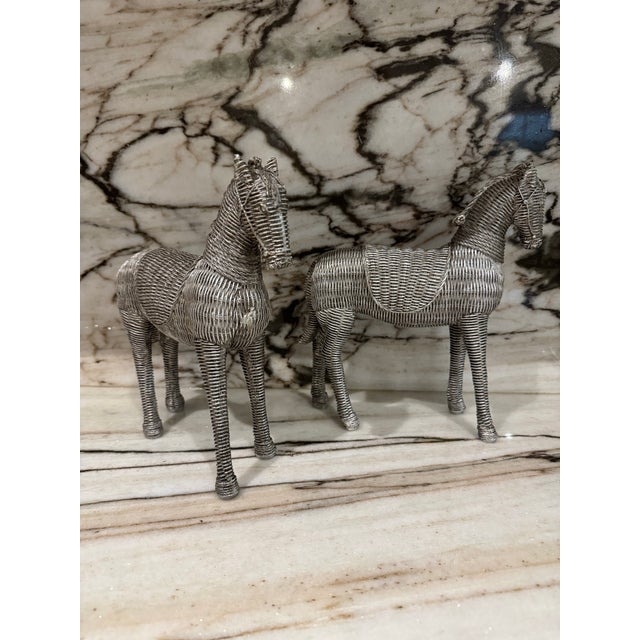 Boho Chic Silver Horse Figurine, Pair For Sale - Image 3 of 8