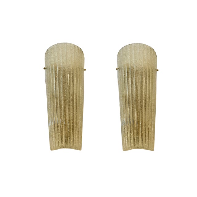 Ice Murano Glass Wall Sconces, 1970s, Set of 2 For Sale - Image 4 of 4