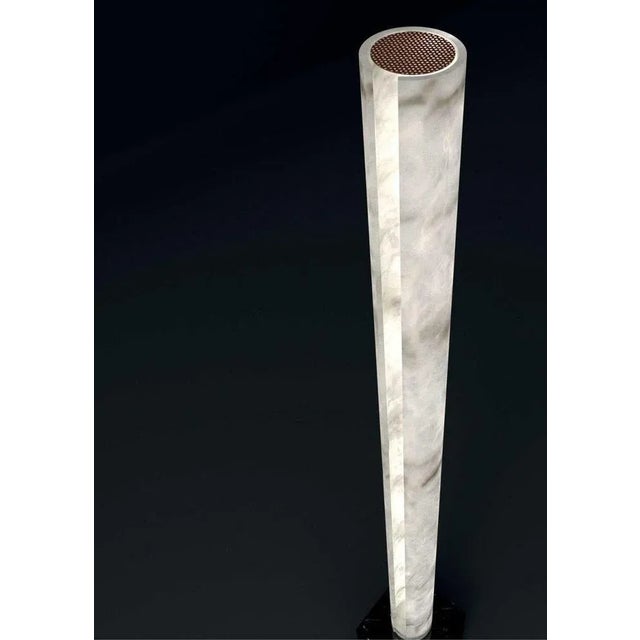 Contemporary Zeus Emperador Marble Floor Lamp by Alabastro Italiano For Sale - Image 3 of 7