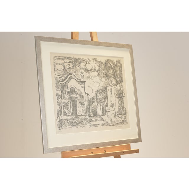 1960s Hans Purrmann, Chapel and Fountain in Levanto, 1965, Lithograph on Vellum For Sale - Image 5 of 6