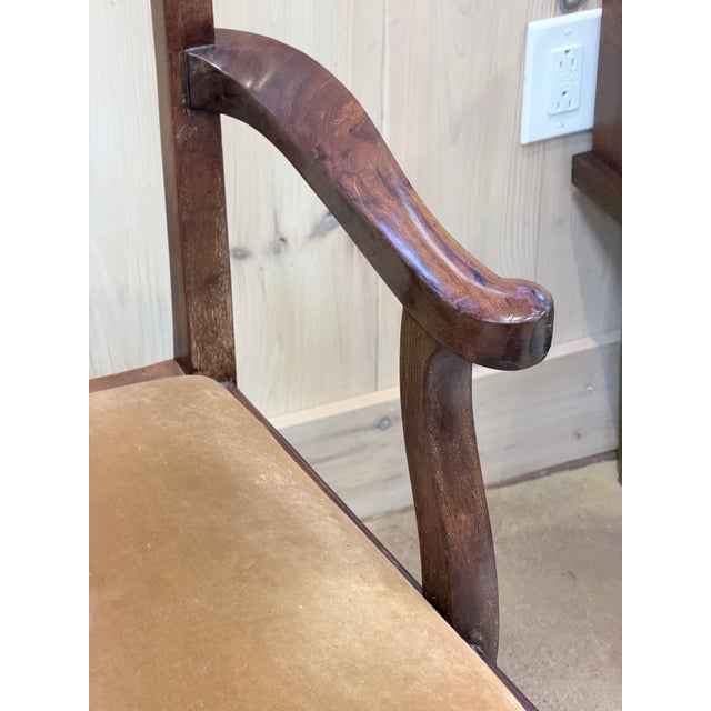 Pair of Antique English Cherry Queen Anne Style Swivel Desk Chairs With Casters For Sale In New York - Image 6 of 9