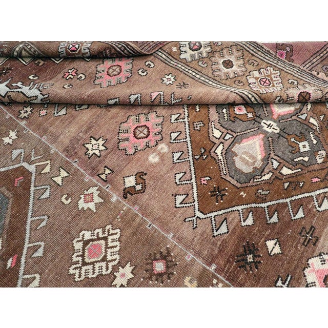 Taupe Mid-20th Century Handmade Turkish Anatolian Tribal Room Size Carpet For Sale - Image 8 of 8
