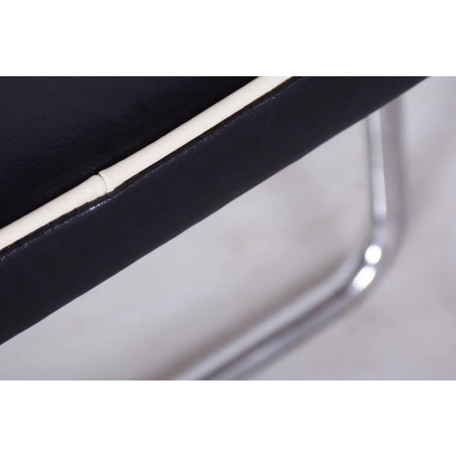 Czech Bauhaus Stool in Italian Leather & Chrome, 1930s For Sale - Image 6 of 9