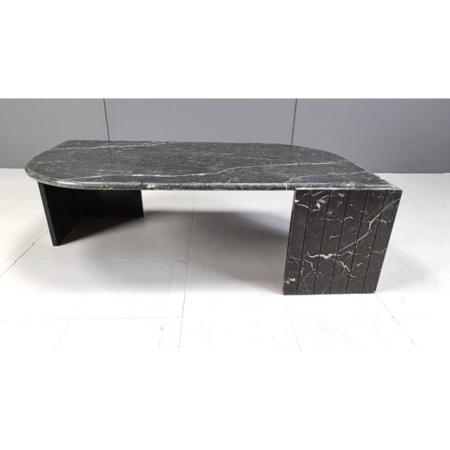 Vintage Black Marble Coffee Table from Roche Bobois, 1970s For Sale - Image 9 of 10