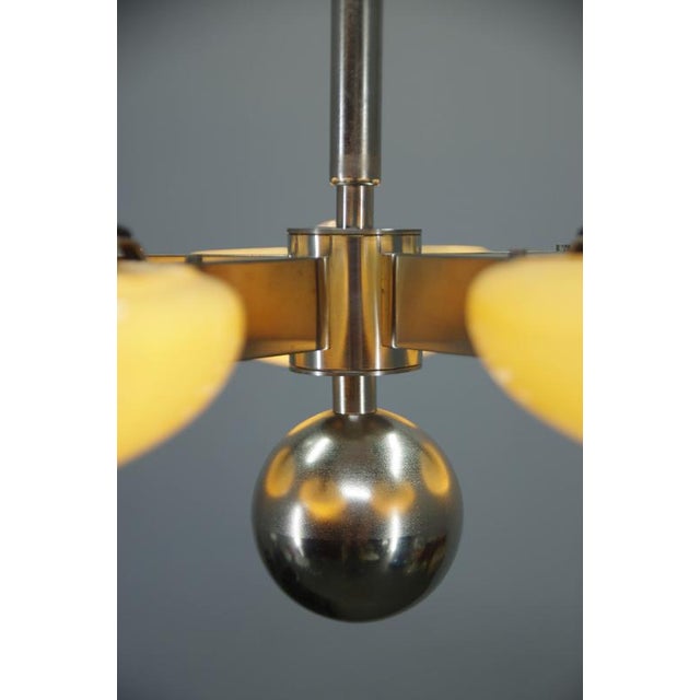 Art Deco Functionalist Nickel-Plated Chandelier, 1930s For Sale - Image 10 of 18