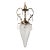 1960s Spanish Empire Style Cast Brass and Crystal Pendant Light For Sale