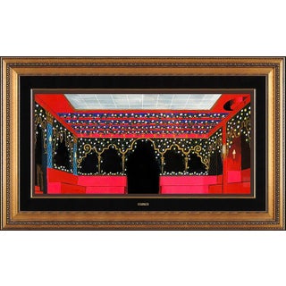 Late 20th Century Set Design Art Deco Red Gouache Paint on Art Paper Erté For Sale