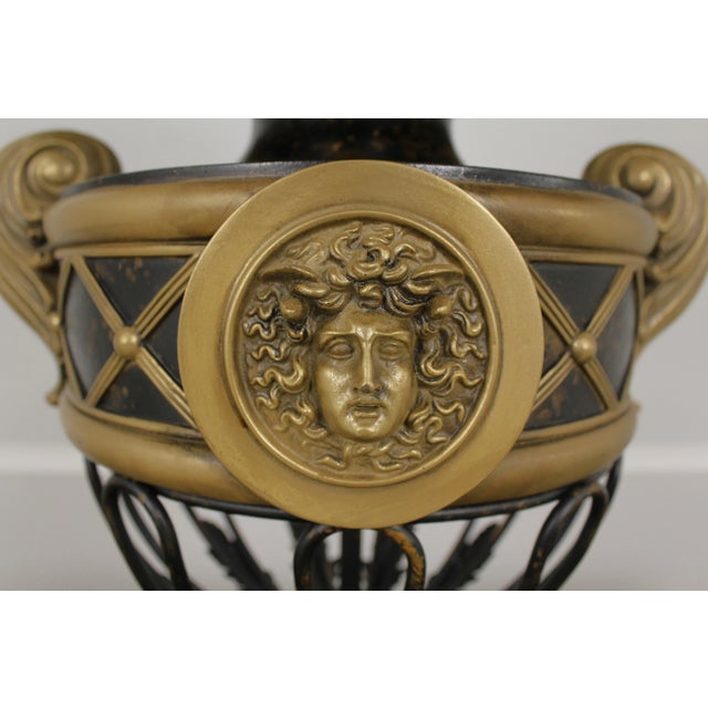 Large Black & Gold Regency Table Lamp For Sale In Philadelphia - Image 6 of 10